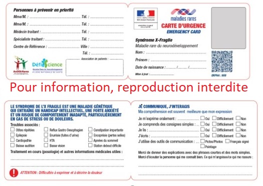 Carte Urgence maladies rares